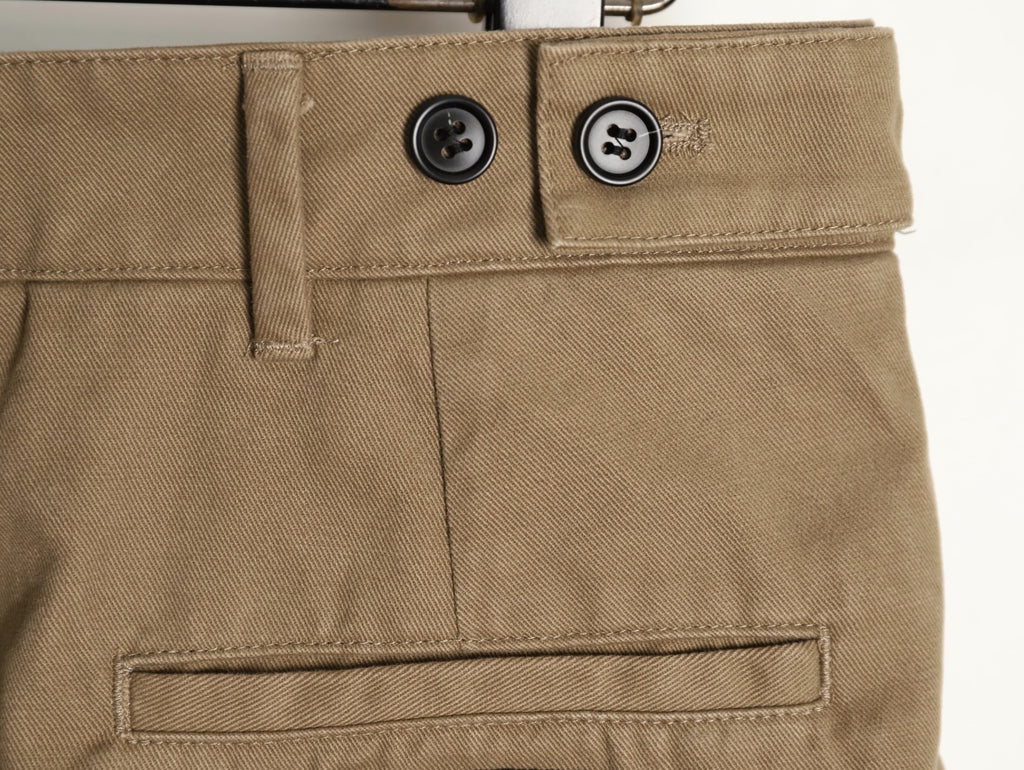 PRADA khaki zipper wide-leg twill trousers