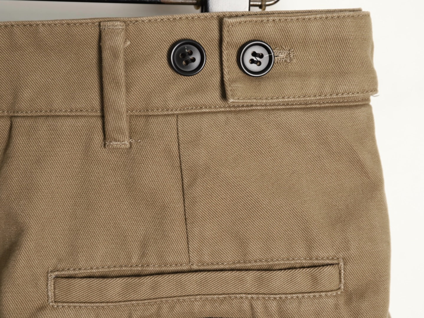 PRADA khaki zipper wide-leg twill trousers