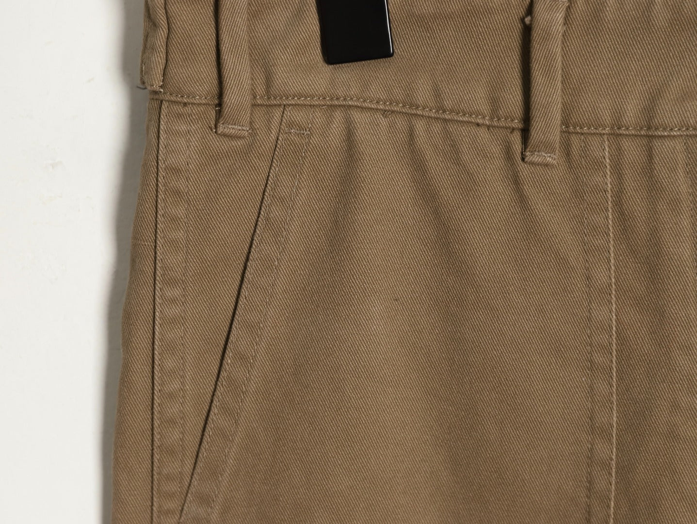 PRADA khaki zipper wide-leg twill trousers