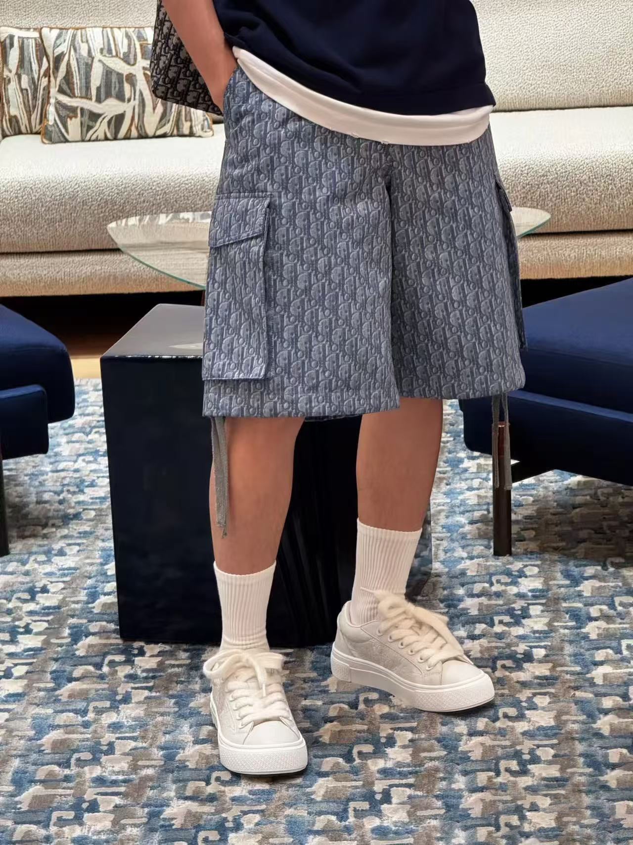 DIOR Dior CD all-over print pocket cargo shorts