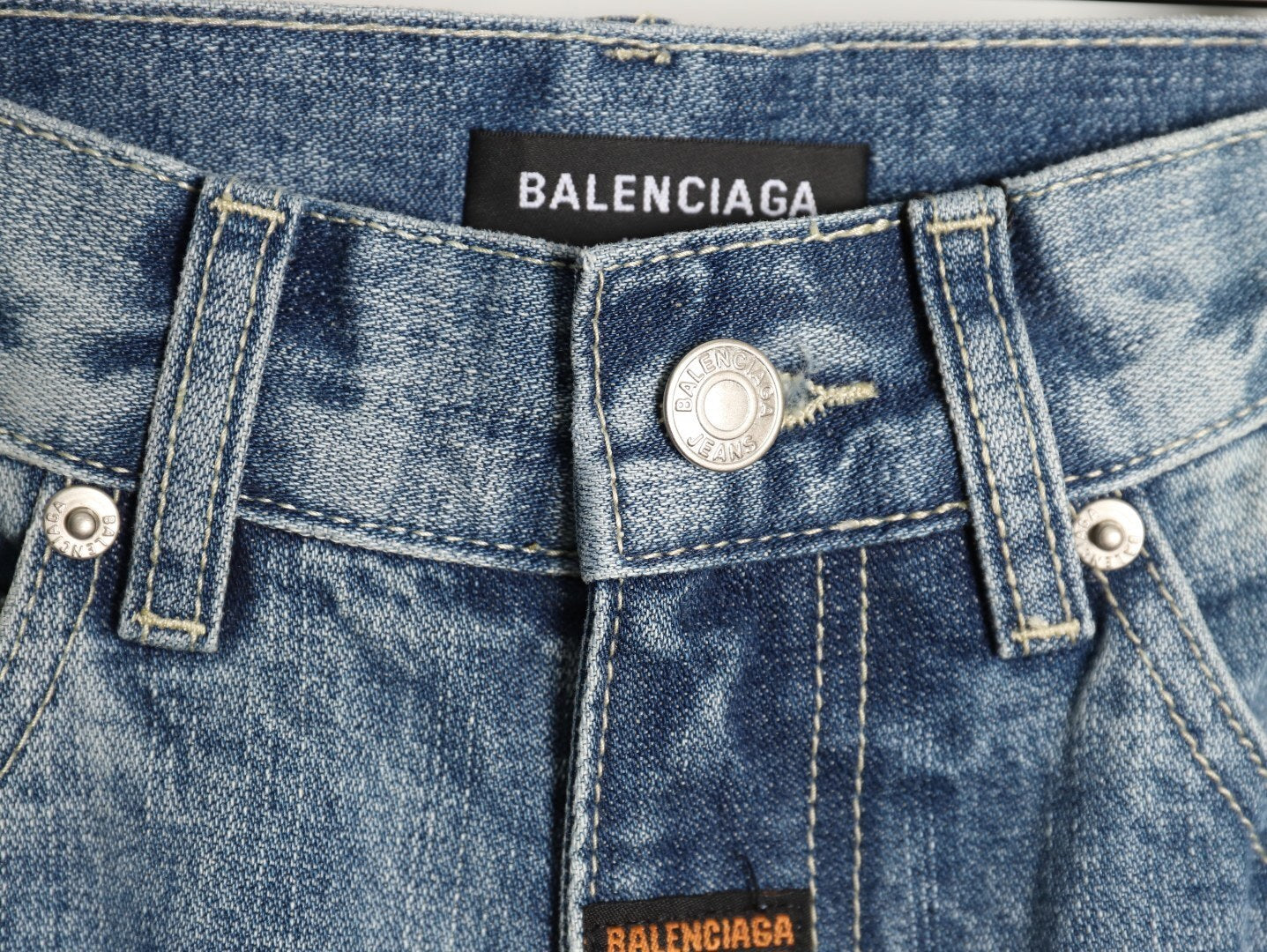 Balenciaga  runway-style low-rise jeans