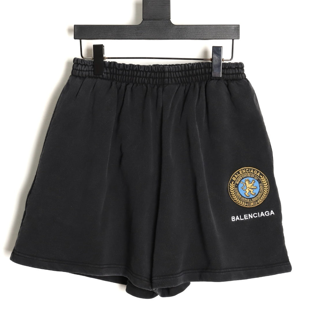 Balenciaga 25SS Badge Embroidered Shorts