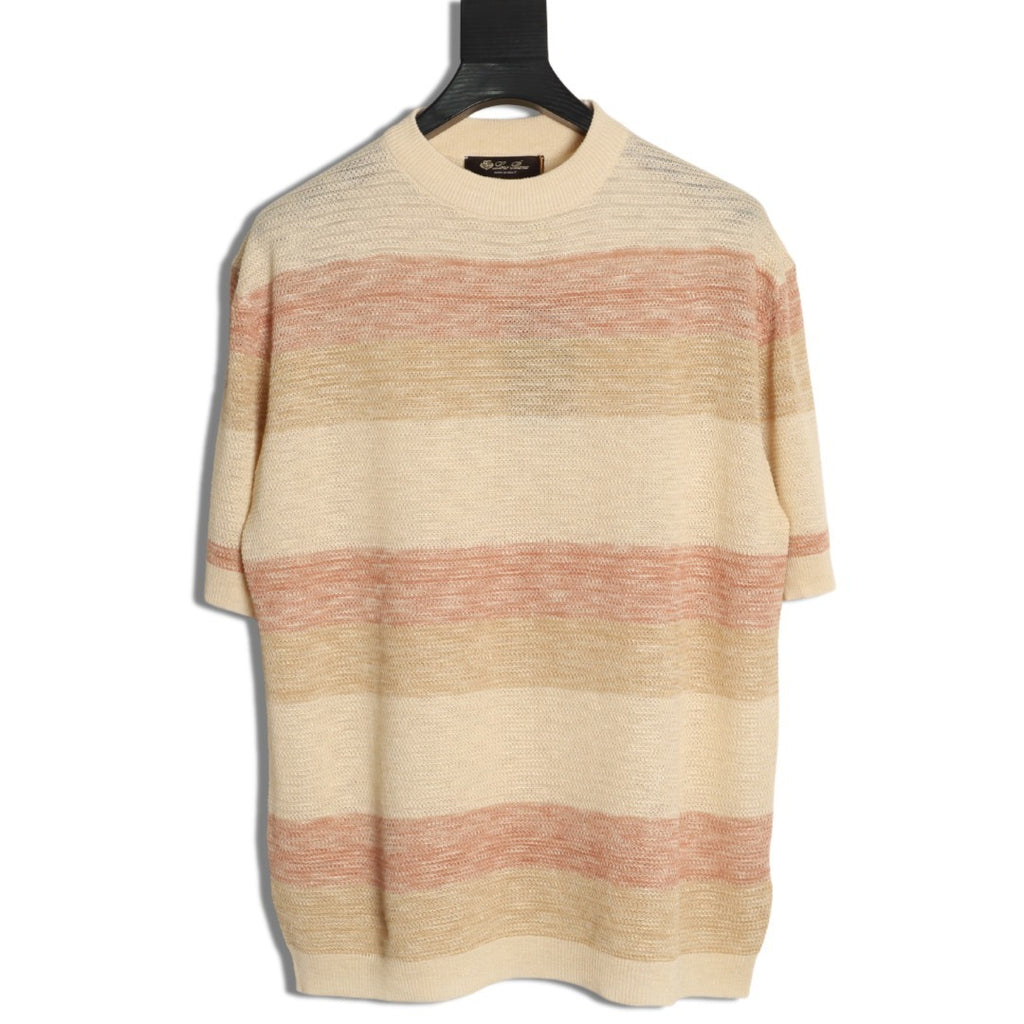 Loro Piana Striped Knit Short-Sleeve