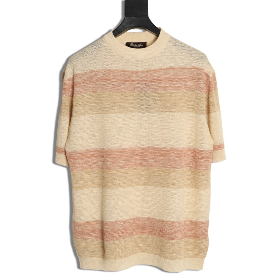 Loro Piana Striped Knit Short-Sleeve