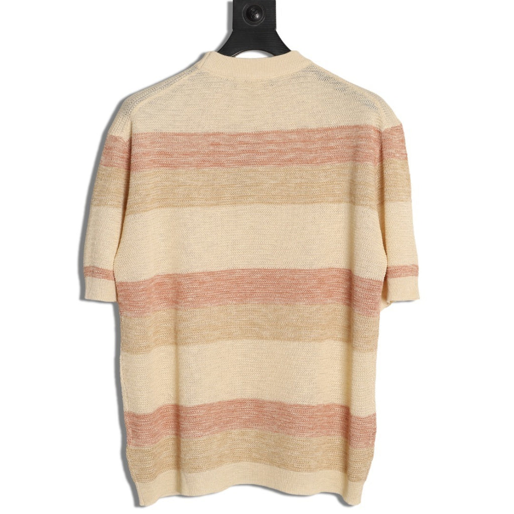 Loro Piana Striped Knit Short-Sleeve