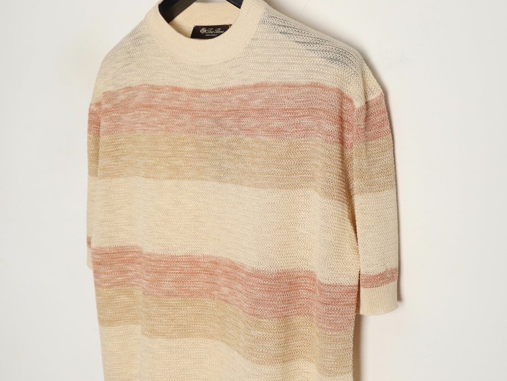 Loro Piana Striped Knit Short-Sleeve