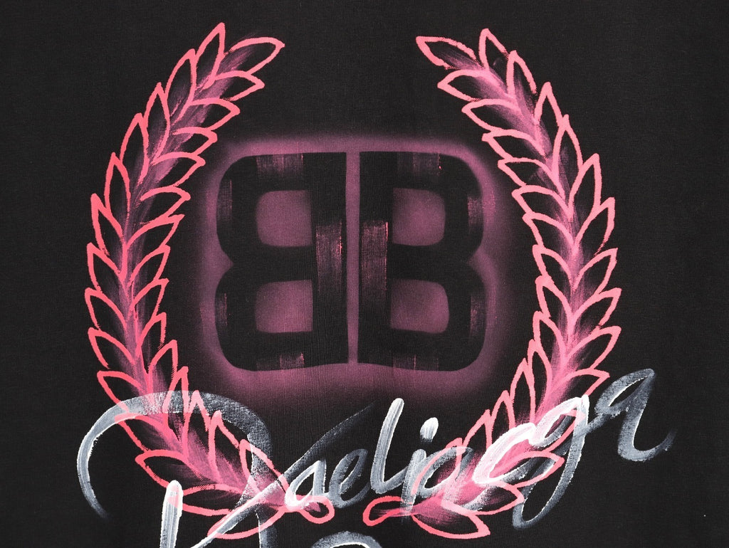 Balenciaga  Hand-painted wheat print short-sleeved T-shirt