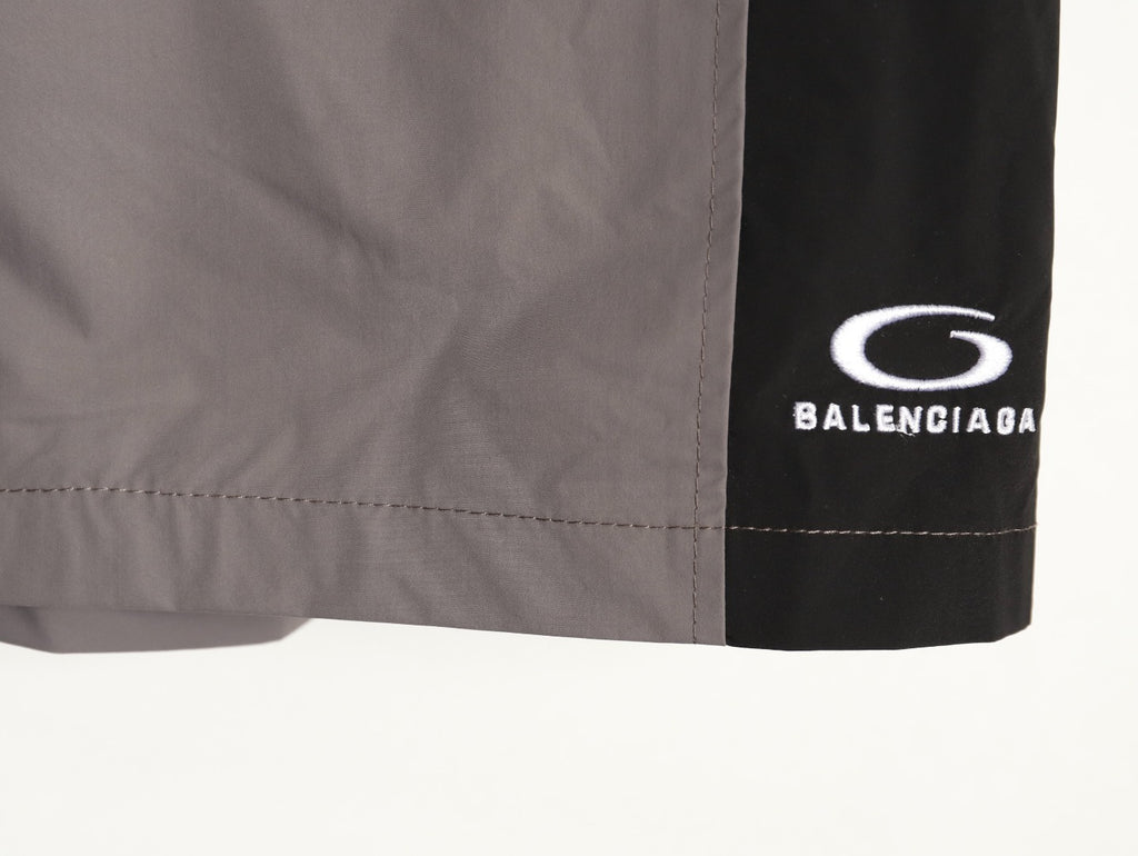 Balenciaga Circular Embroidery Color-Blocked Shorts
