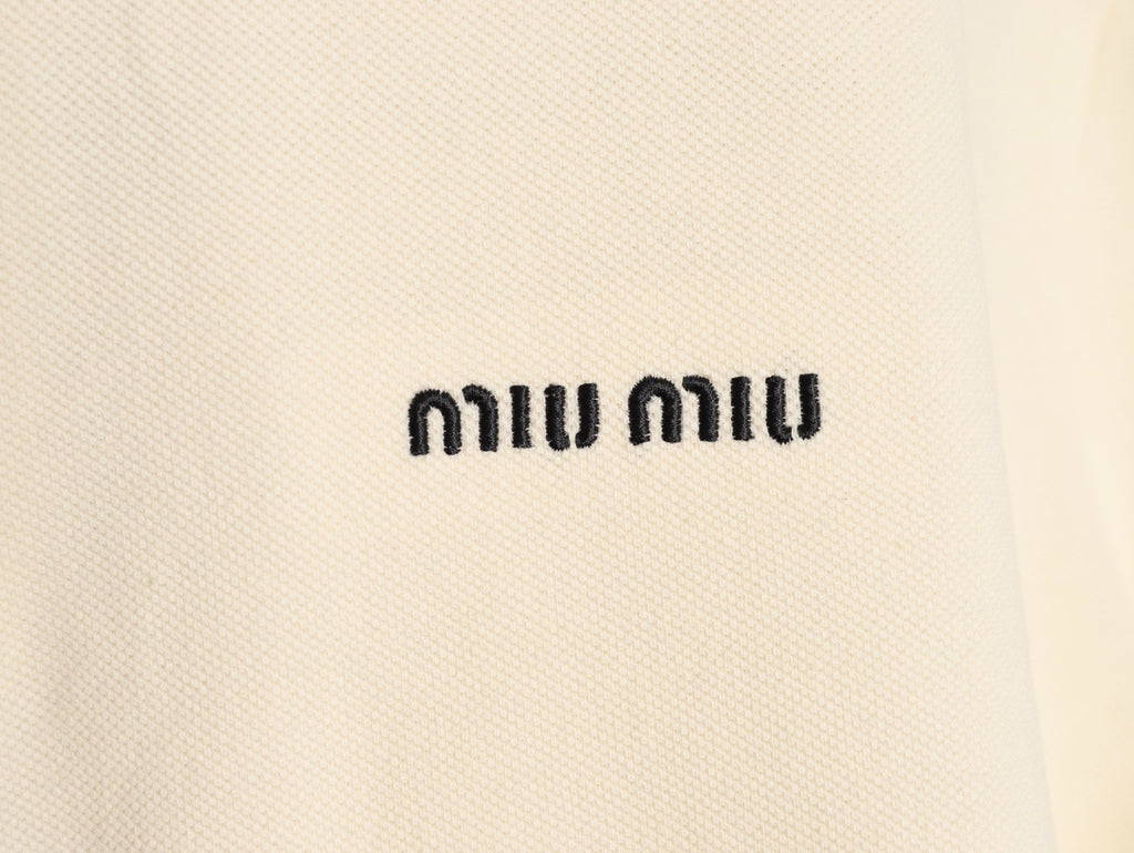 MiuMiu Half-zip Logo Embroidered Polo Shirt