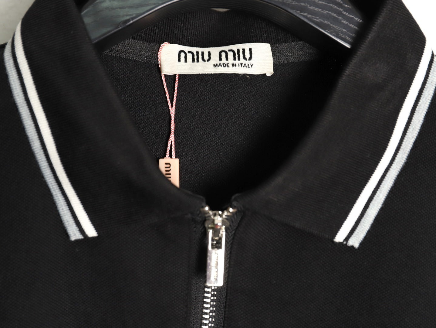 MiuMiu Half-zip Logo Embroidered Polo Shirt