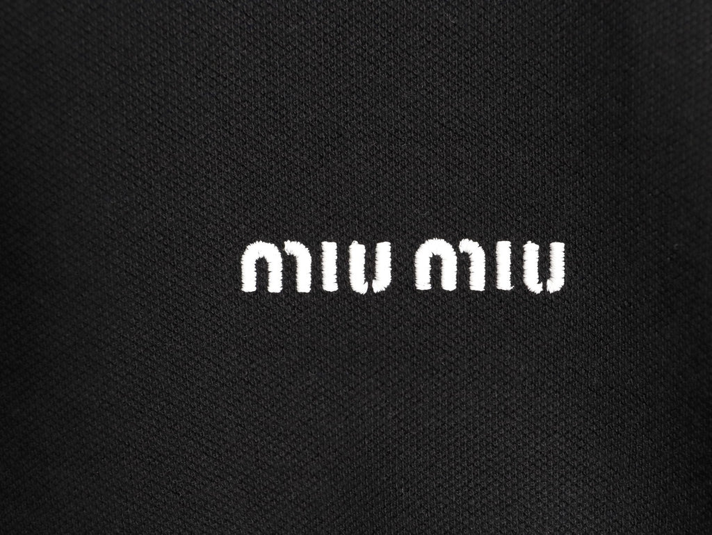 MiuMiu Half-zip Logo Embroidered Polo Shirt