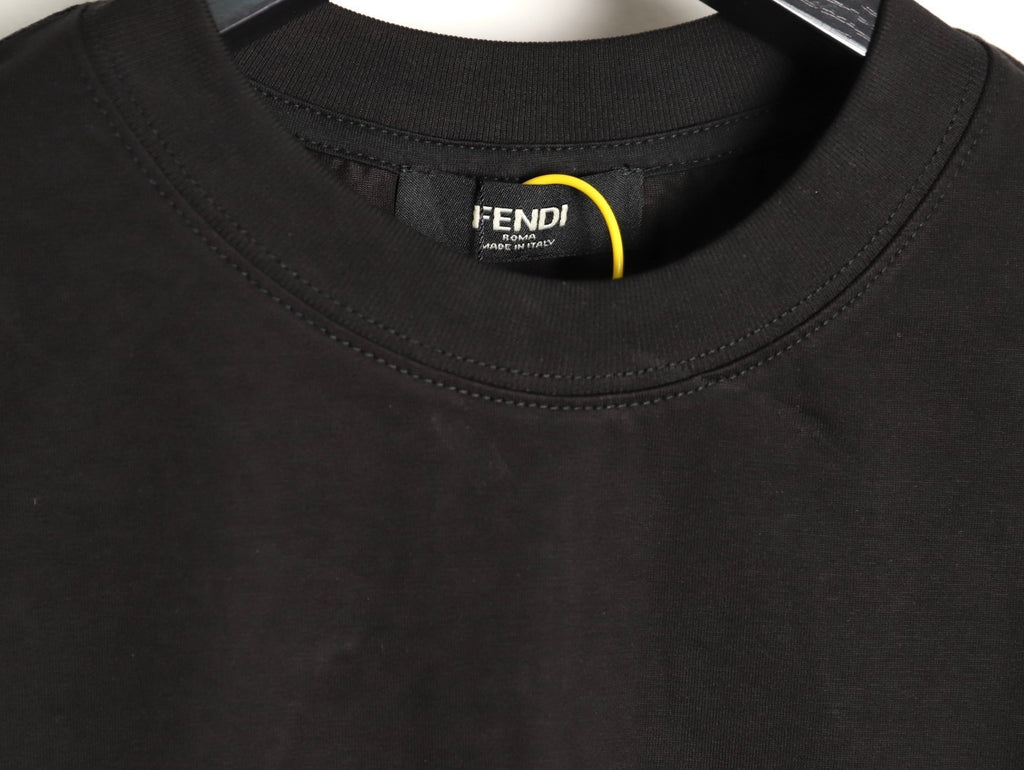 Fendi Hand-Painted Letter Graffiti Print Short-Sleeve T-Shirt