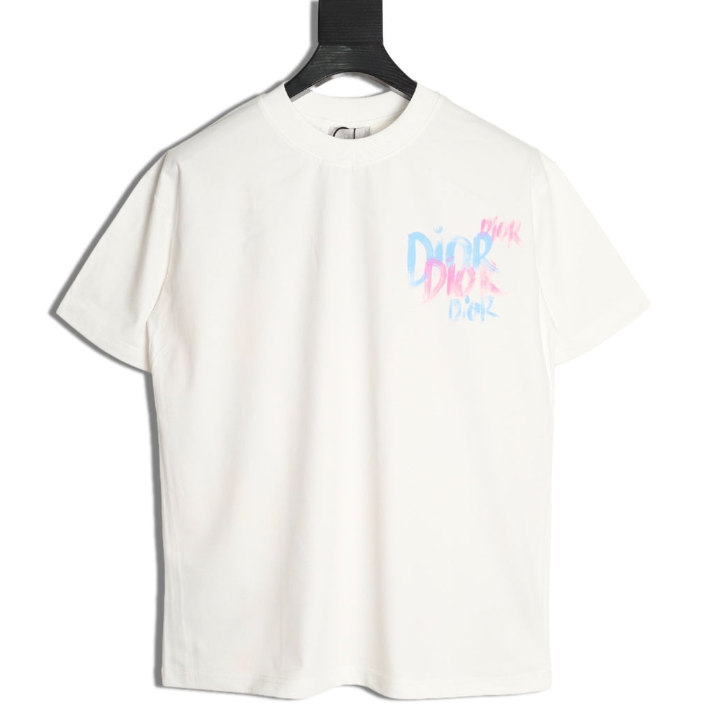 DIOR Graffiti Letter Hand-Painted Print  T-Shirt