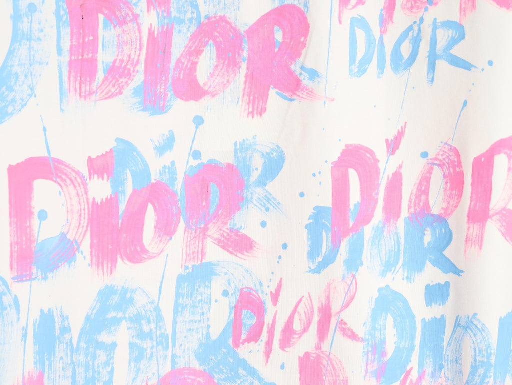 DIOR Graffiti Letter Hand-Painted Print  T-Shirt