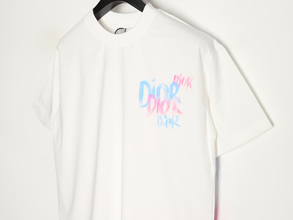 DIOR Graffiti Letter Hand-Painted Print  T-Shirt