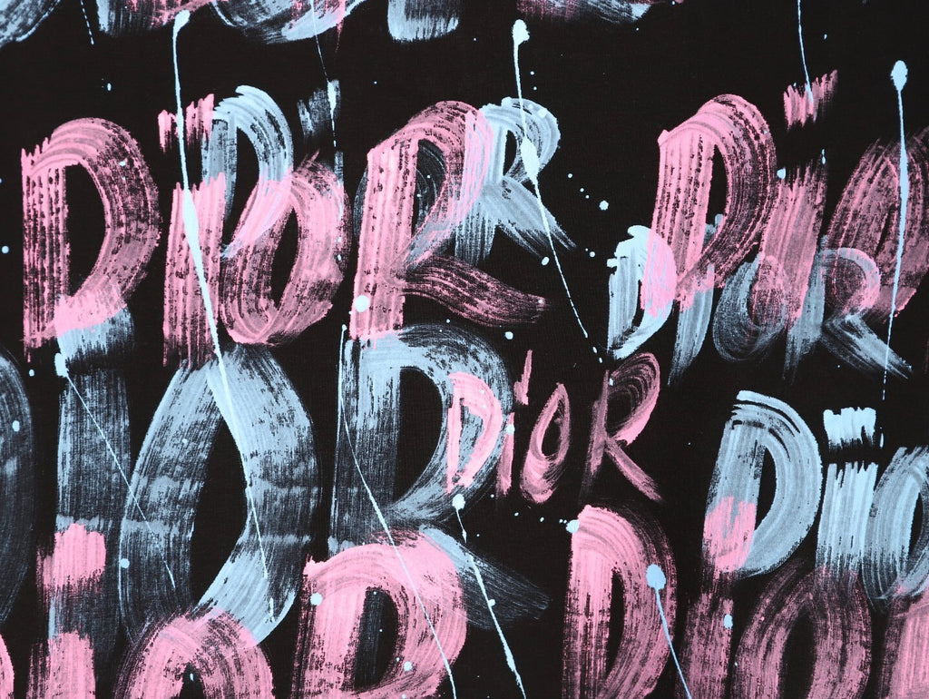 DIOR Graffiti Letter Hand-Painted Print  T-Shirt