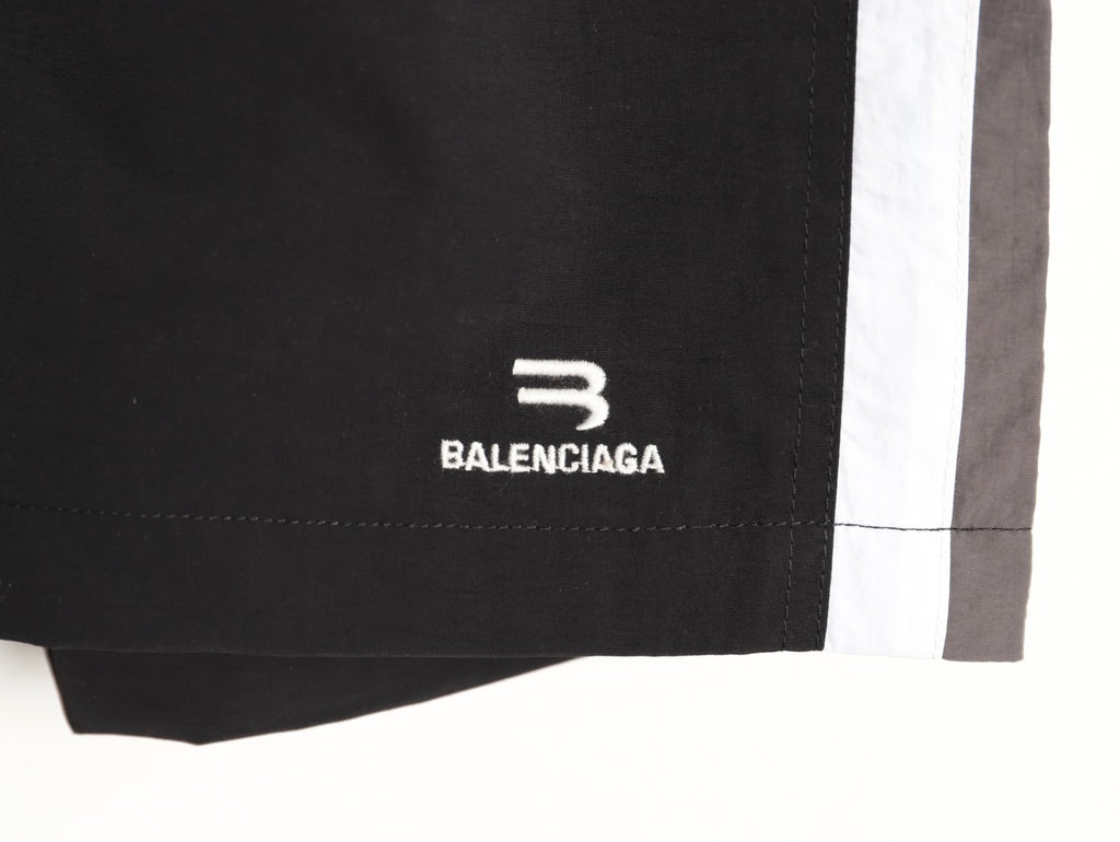 Balenciaga Sproty Collection Color Block Embroidered Shorts