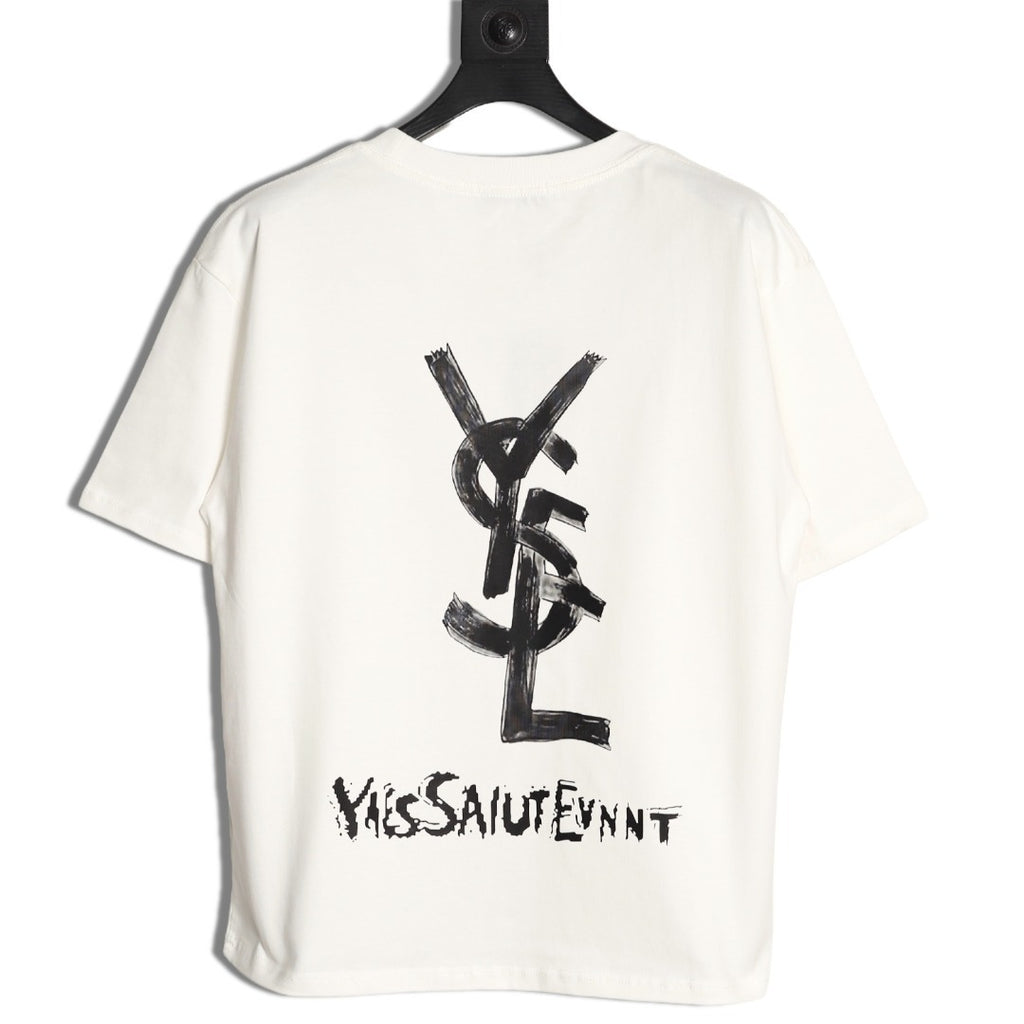 Yves Saint Laurent (YSL) 25SS Graffiti Print  T-Shirt