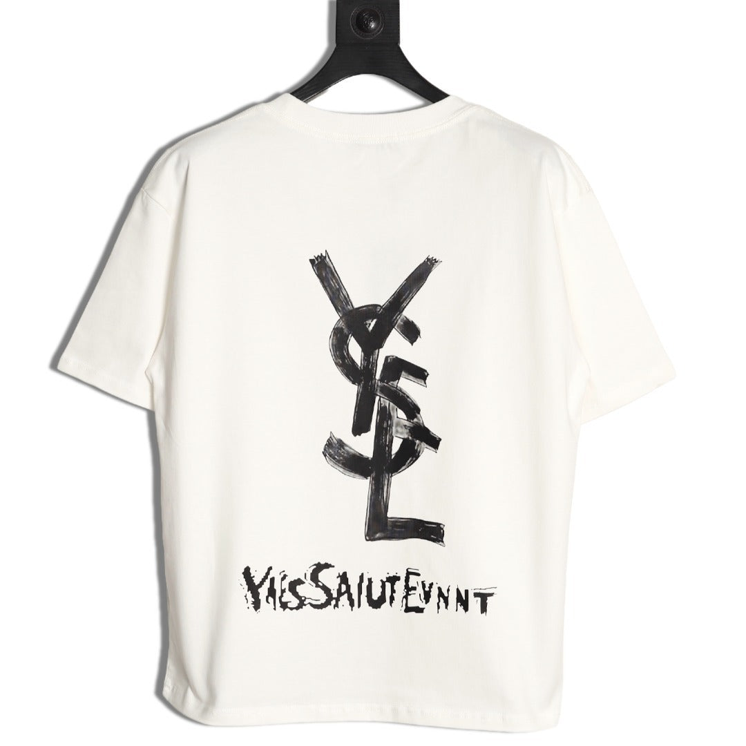 Yves Saint Laurent (YSL) 25SS Graffiti Print  T-Shirt