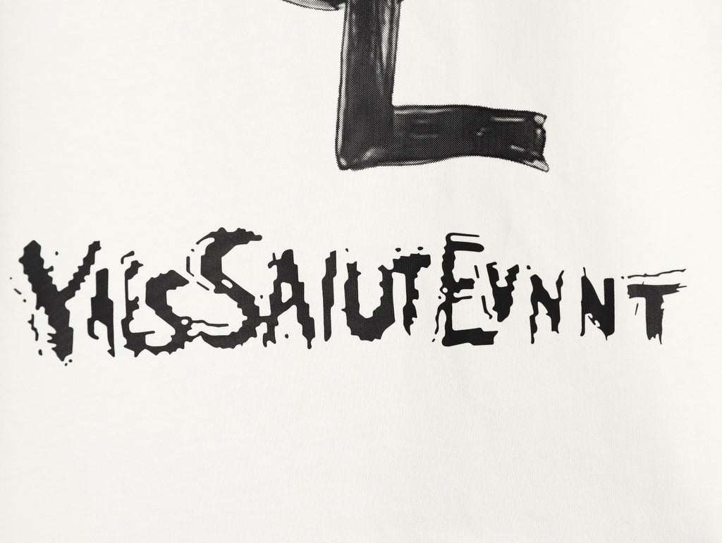Yves Saint Laurent (YSL) 25SS Graffiti Print  T-Shirt