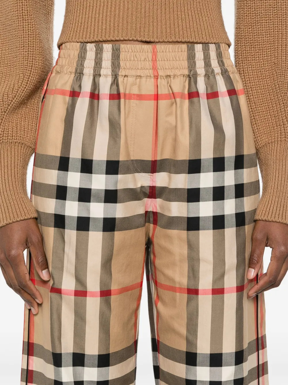 Burberry (BBR) large check cotton trousers