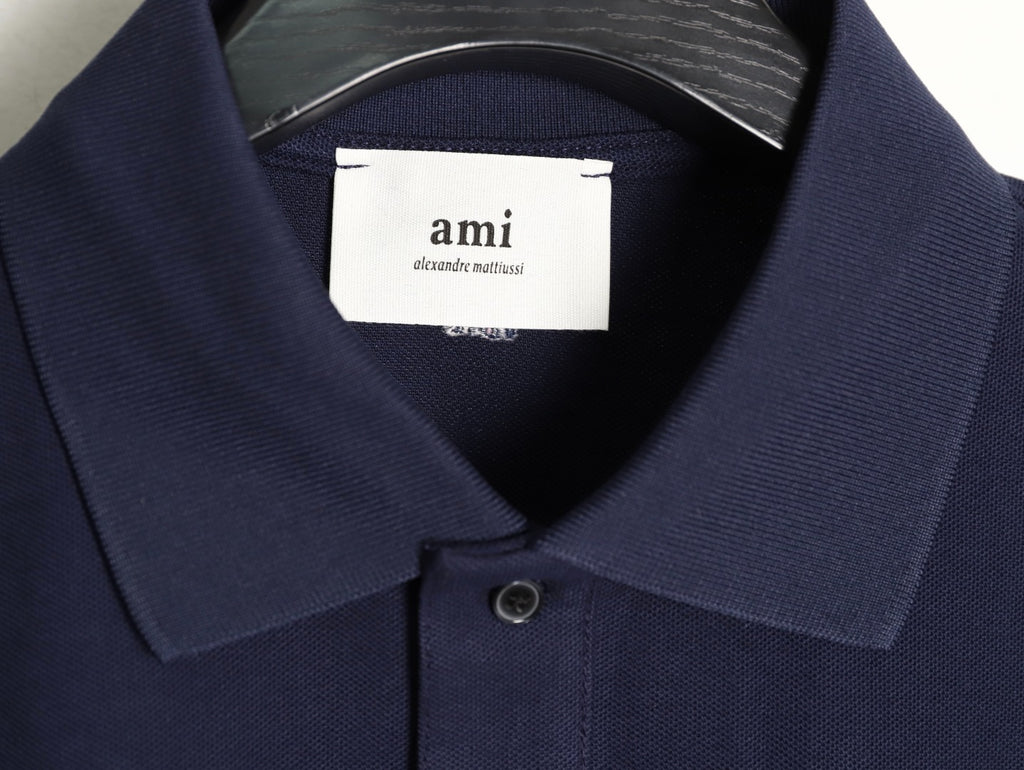 Ami 2025 Collared White Heart Polo Shirt - A Classic Bestseller.