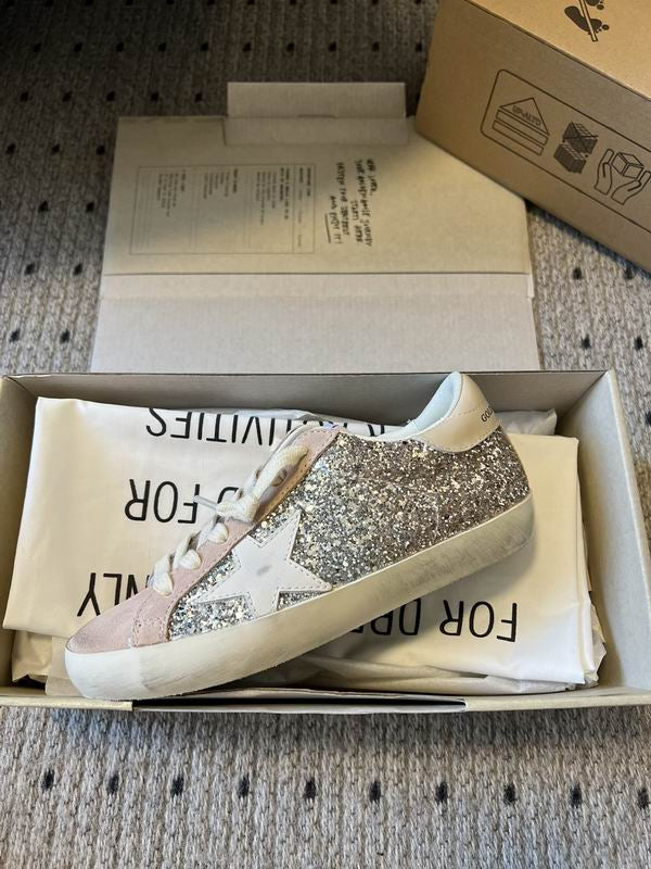 Golden Goose Super-Star glitter pink sneakers