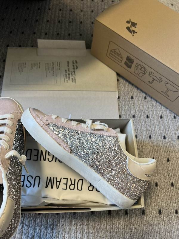 Golden Goose Super-Star glitter pink sneakers