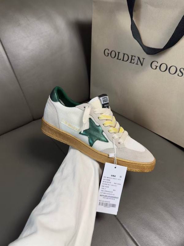 Golden Goose Ball Star 'White Metallic Green'