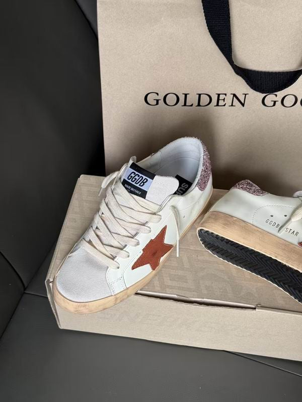 Golden Goose Superstar 'White Tan Pink Glitter'