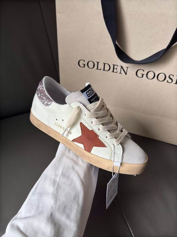 Golden Goose Superstar 'White Tan Pink Glitter'