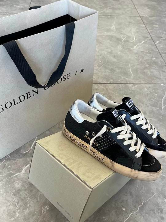 Golden Goose Super-Star Distressed Mesh Sneakers Black
