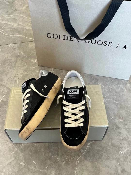 Golden Goose Super-Star Distressed Mesh Sneakers Black