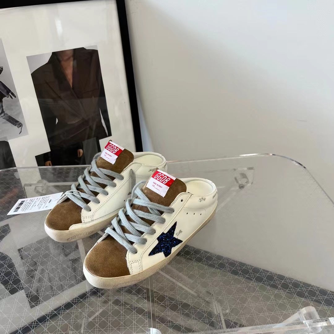 Golden Goose Wmns Ballstar Sabot 'White blue glitter'