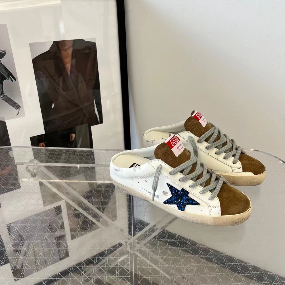 Golden Goose Wmns Ballstar Sabot 'White blue glitter'