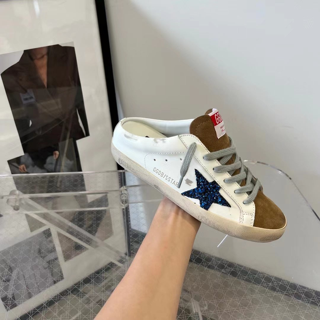 Golden Goose Wmns Ballstar Sabot 'White blue glitter'