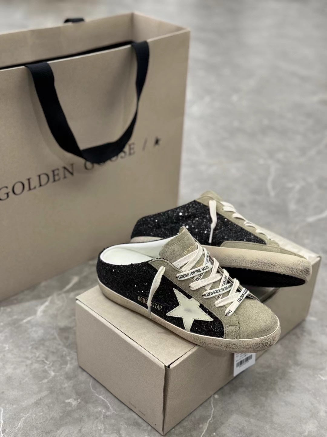 Golden Goose Women’s Glitter Super-Star Sabot Sneakers