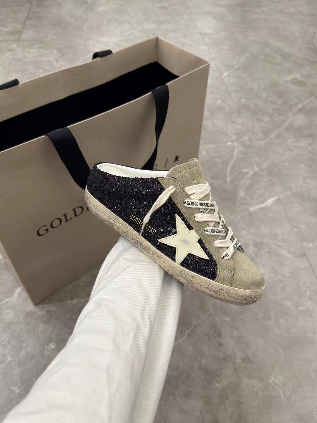 Golden Goose Women’s Glitter Super-Star Sabot Sneakers