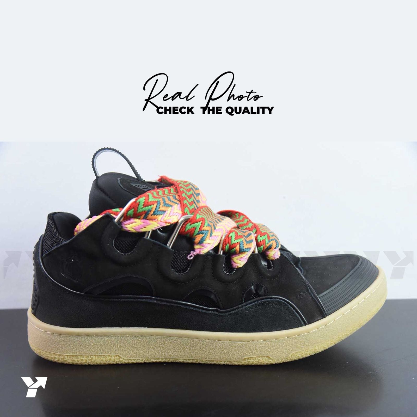 Lanvin Leather Curb-Black Multicolor
