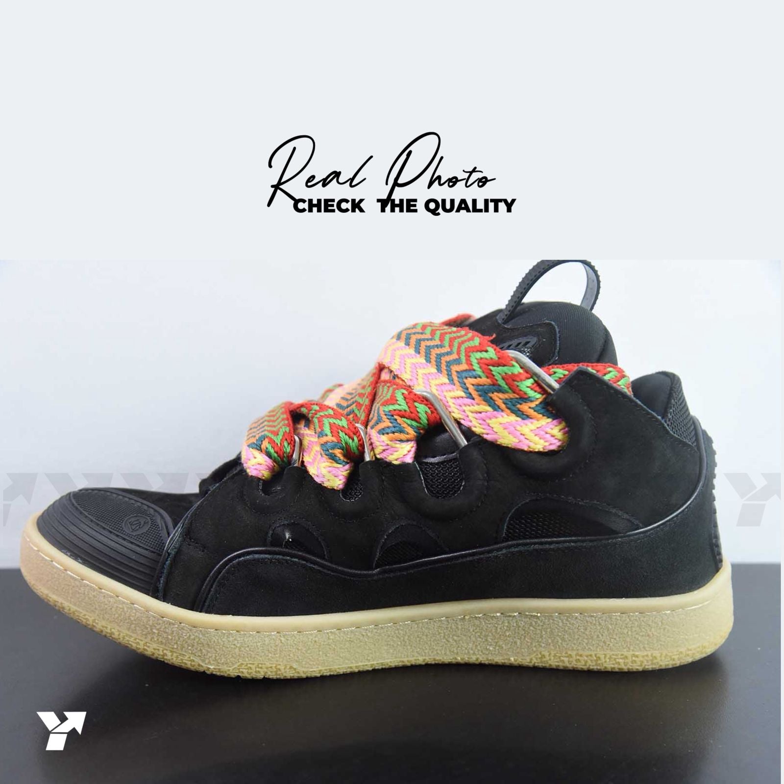 Lanvin Leather Curb-Black Multicolor
