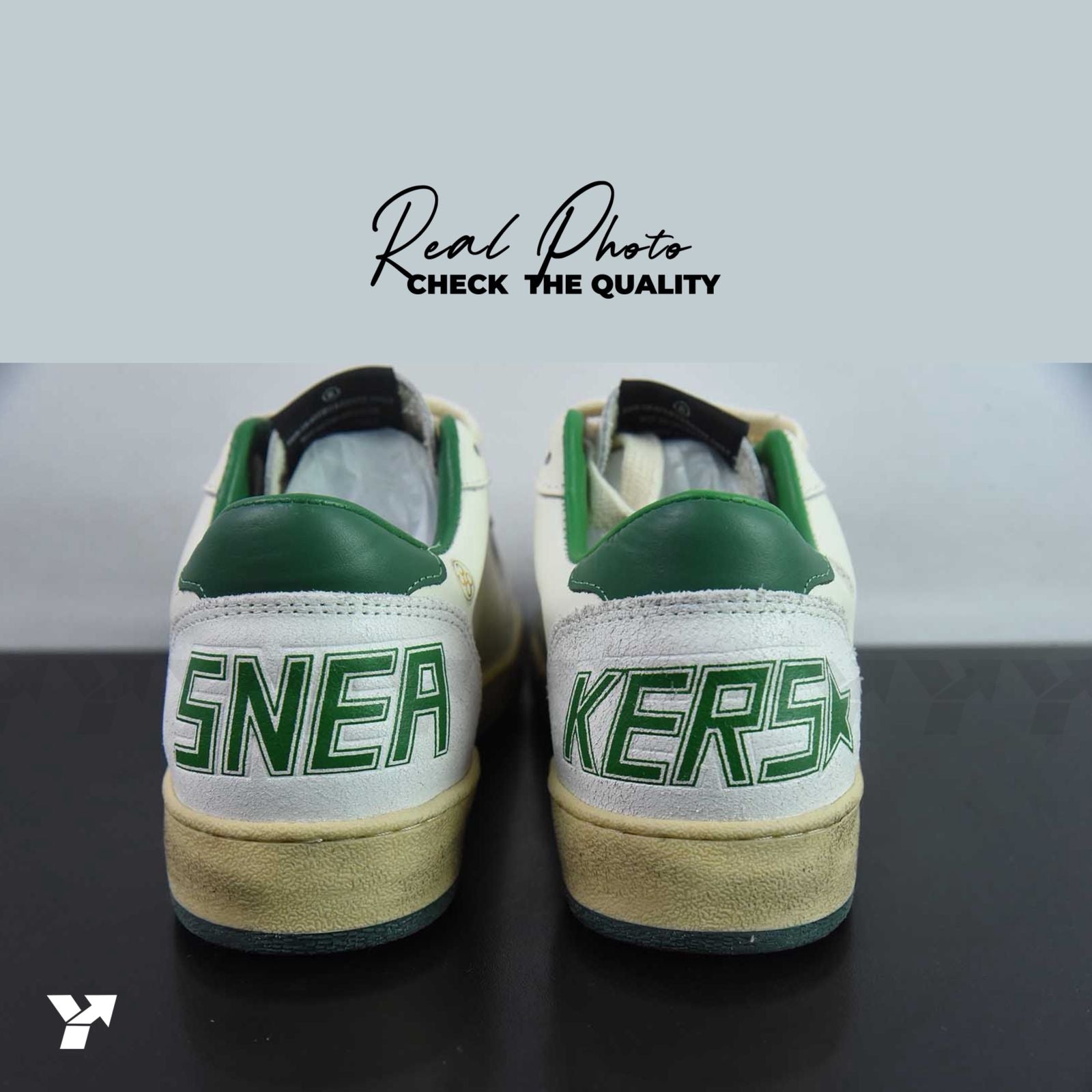 Golden Goose Ball-Star Low-White green