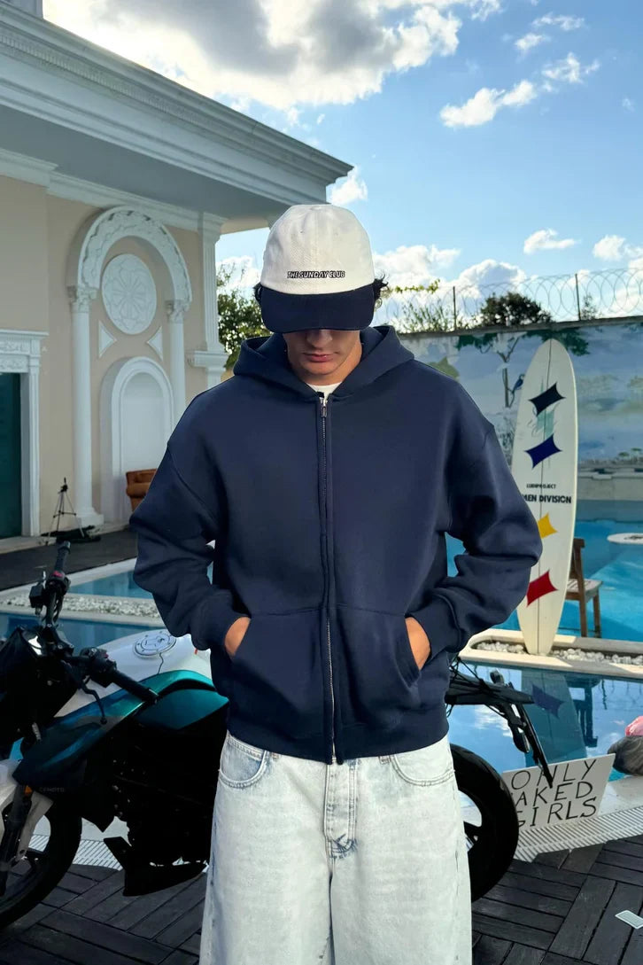 Premium Heavy Full Zip Hoodie - In Iron Gray