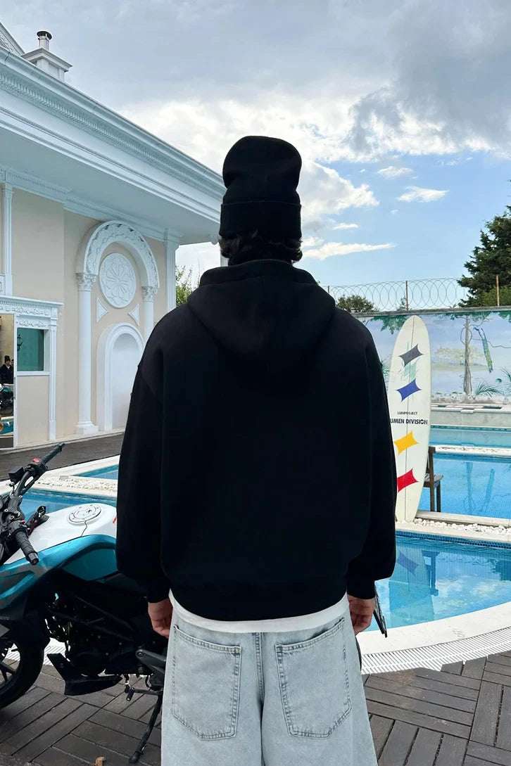 Premium Heavy Full Zip Hoodie - In Black