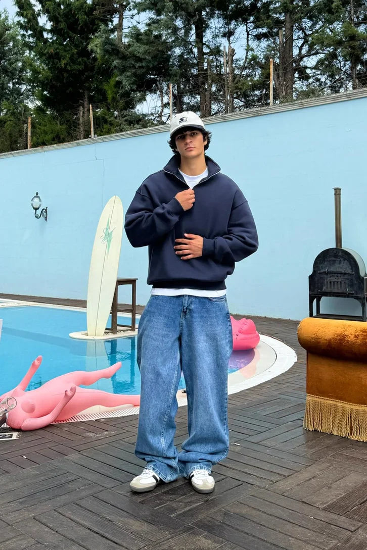 Iron Gray Quarter-zip sweater